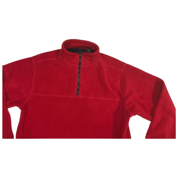 Prospirit Men's medium M Sweatshirt pullover red henley zipper pockets fleece - Picture 3 of 12